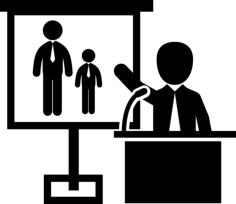 Presenter Talking About People On A Screen Sticker Outline Svg File, Free Vectors File